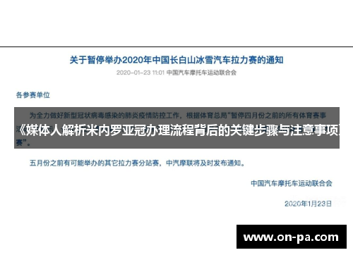 《媒体人解析米内罗亚冠办理流程背后的关键步骤与注意事项》