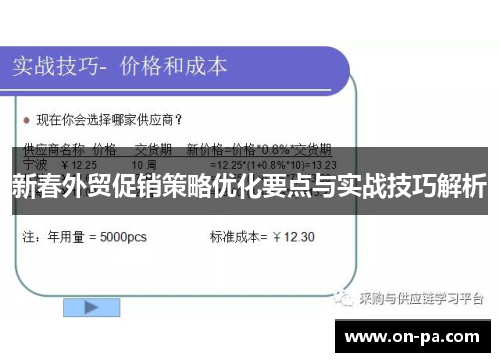新春外贸促销策略优化要点与实战技巧解析